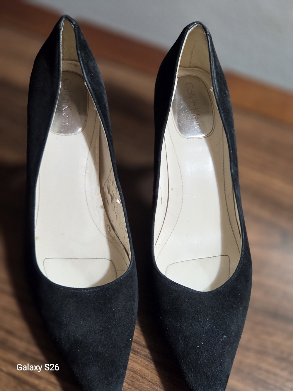 Calvin Klein Black Suede Pointed Toe Pumps 7.5